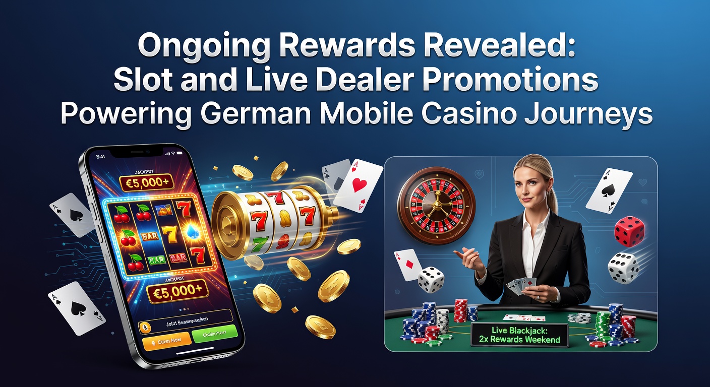 Smartphone mit Slot-Maschine und Live-Dealer-Tisch im Vordergrund, umgeben von Belohnungs-Icons wie Freispielen und Cashback-Symbolen